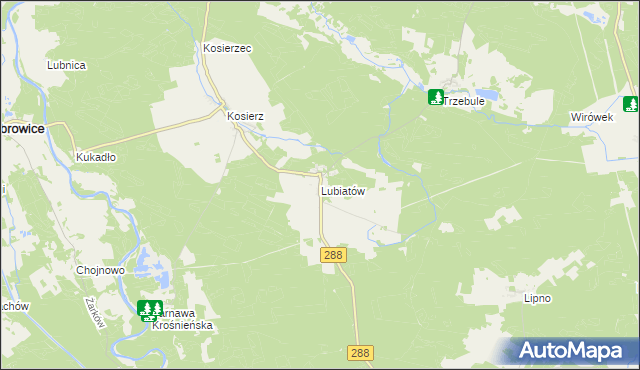 mapa Lubiatów gmina Dąbie, Lubiatów gmina Dąbie na mapie Targeo