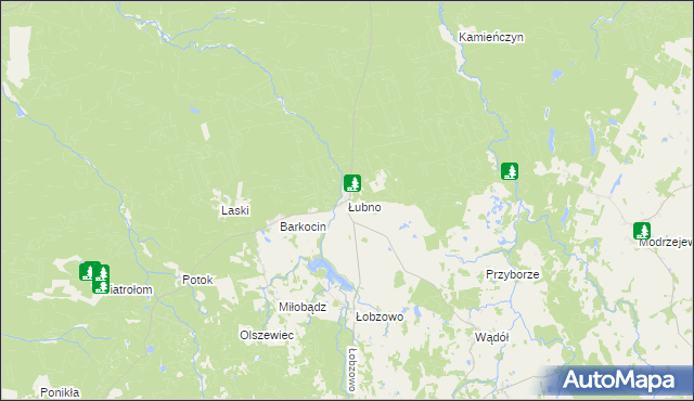 mapa Łubno gmina Kołczygłowy, Łubno gmina Kołczygłowy na mapie Targeo