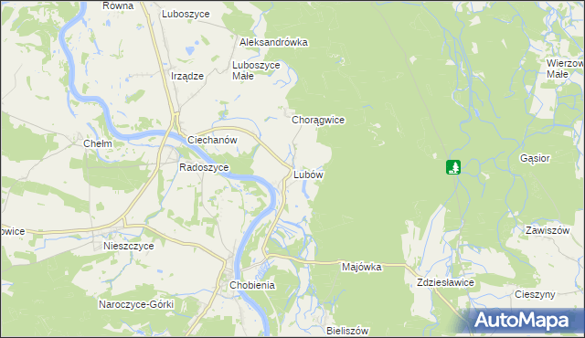 mapa Lubów gmina Jemielno, Lubów gmina Jemielno na mapie Targeo