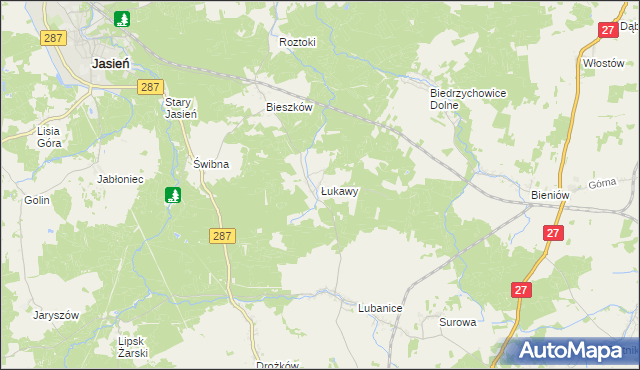 mapa Łukawy, Łukawy na mapie Targeo