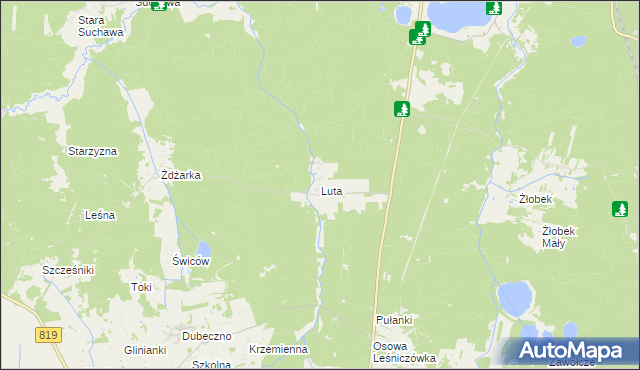 mapa Luta gmina Włodawa, Luta gmina Włodawa na mapie Targeo