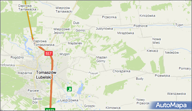 mapa Majdan Górny, Majdan Górny na mapie Targeo