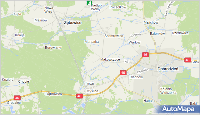 mapa Makowczyce, Makowczyce na mapie Targeo