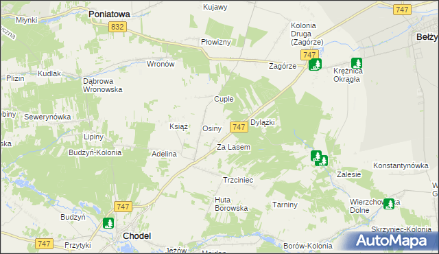 mapa Malinowszczyzna gmina Bełżyce, Malinowszczyzna gmina Bełżyce na mapie Targeo