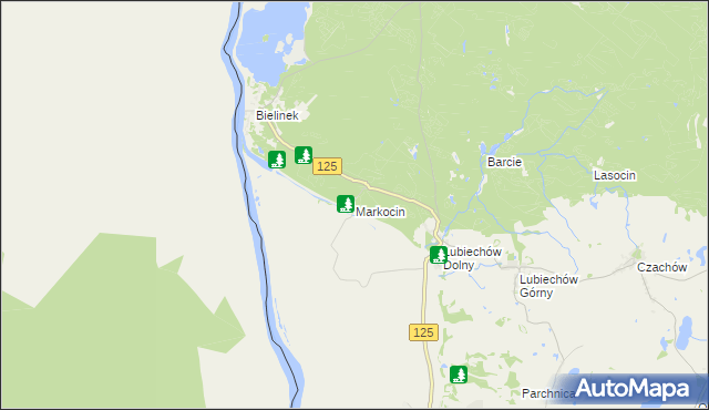 mapa Markocin gmina Cedynia, Markocin gmina Cedynia na mapie Targeo