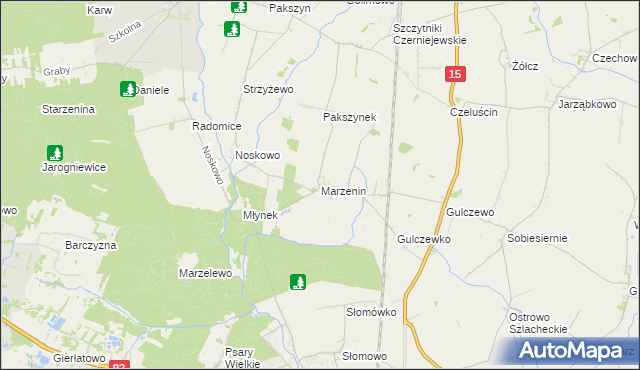 mapa Marzenin gmina Września, Marzenin gmina Września na mapie Targeo