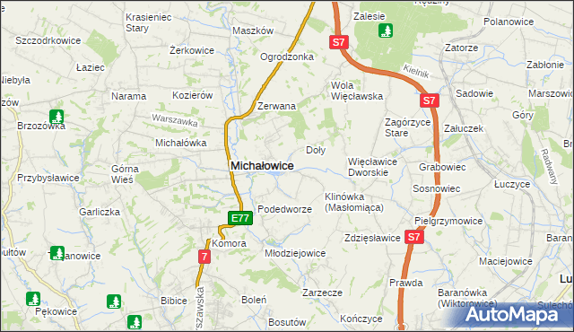 mapa Masłomiąca, Masłomiąca na mapie Targeo