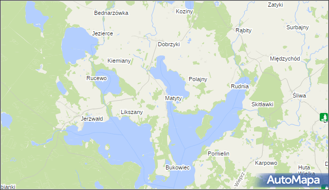 mapa Matyty, Matyty na mapie Targeo