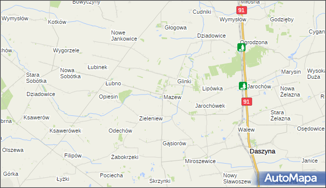 mapa Mazew, Mazew na mapie Targeo