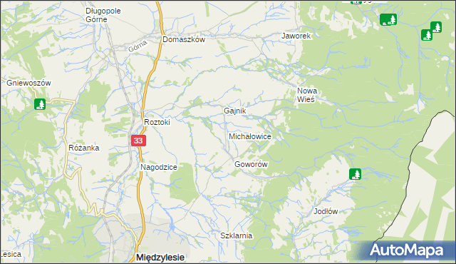 mapa Michałowice gmina Międzylesie, Michałowice gmina Międzylesie na mapie Targeo