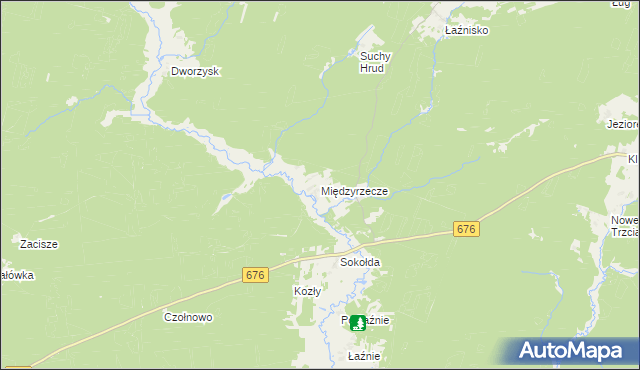 mapa Międzyrzecze gmina Supraśl, Międzyrzecze gmina Supraśl na mapie Targeo