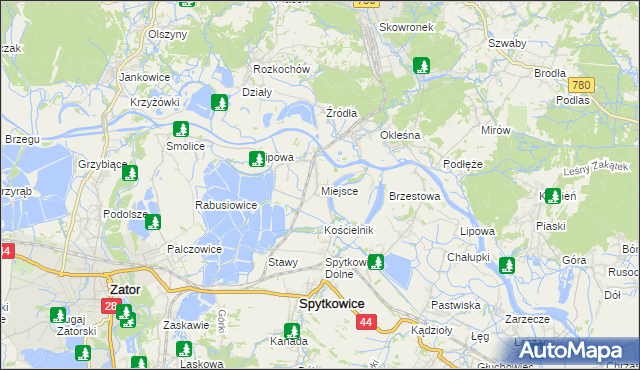 mapa Miejsce gmina Spytkowice, Miejsce gmina Spytkowice na mapie Targeo