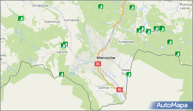 mapa Mieroszów, Mieroszów na mapie Targeo