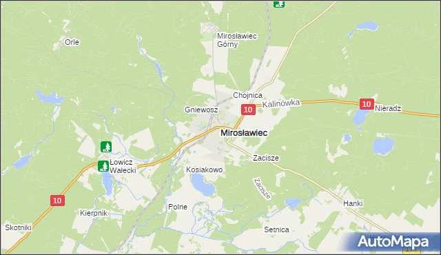 mapa Mirosławiec, Mirosławiec na mapie Targeo