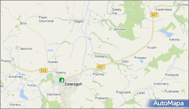 mapa Mokajny, Mokajny na mapie Targeo