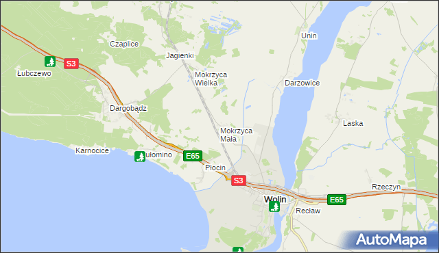 mapa Mokrzyca Mała, Mokrzyca Mała na mapie Targeo