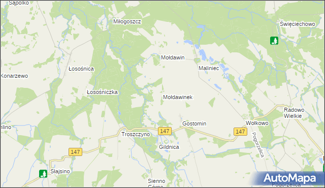 mapa Mołdawinek, Mołdawinek na mapie Targeo