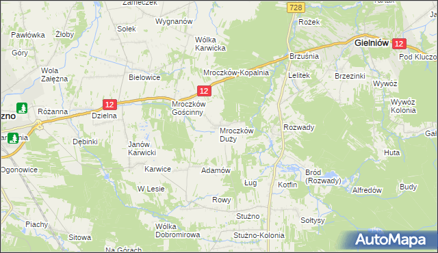 mapa Mroczków Duży, Mroczków Duży na mapie Targeo