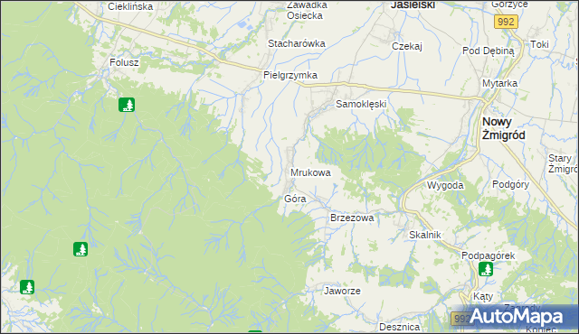 mapa Mrukowa, Mrukowa na mapie Targeo