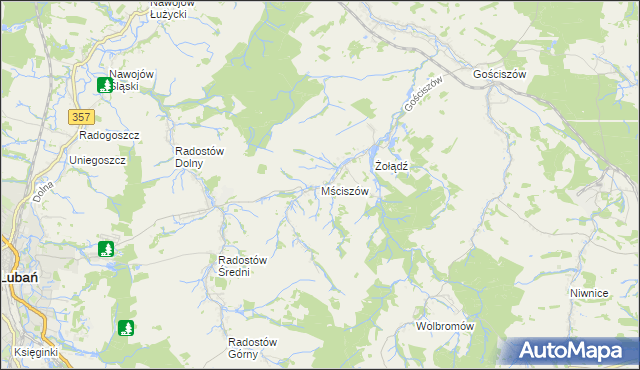 mapa Mściszów, Mściszów na mapie Targeo