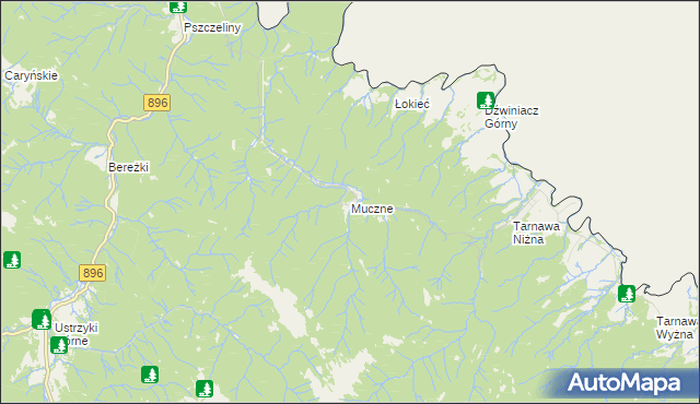 mapa Muczne, Muczne na mapie Targeo