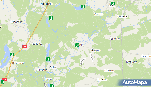 mapa Mystki gmina Lubiszyn, Mystki gmina Lubiszyn na mapie Targeo