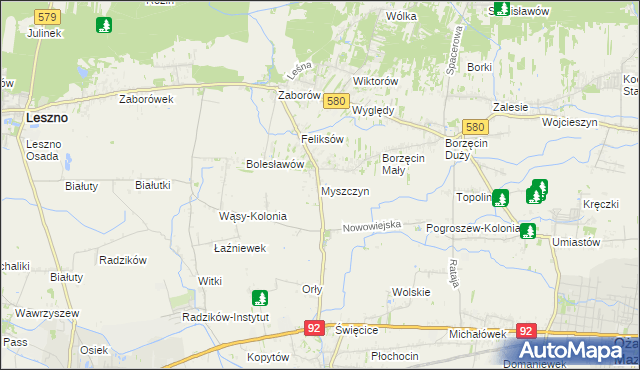 mapa Myszczyn, Myszczyn na mapie Targeo