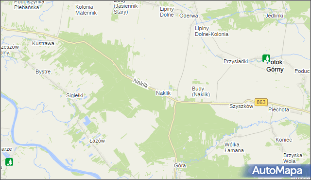 mapa Naklik, Naklik na mapie Targeo