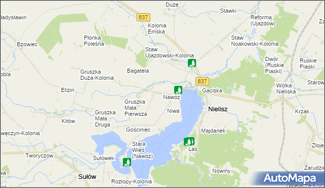 mapa Nawóz, Nawóz na mapie Targeo