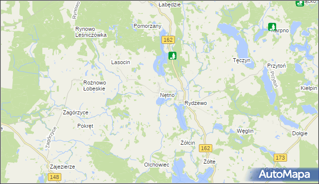 mapa Nętno, Nętno na mapie Targeo