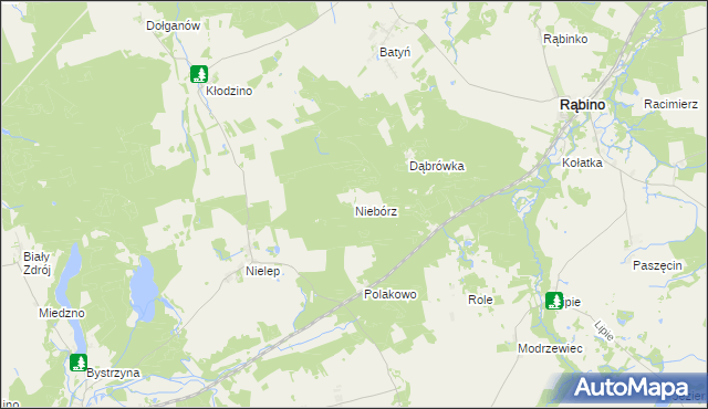 mapa Niebórz, Niebórz na mapie Targeo