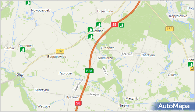 mapa Niemierze, Niemierze na mapie Targeo