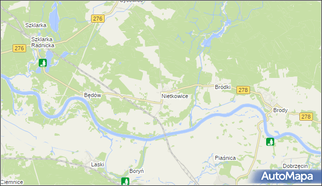 mapa Nietkowice, Nietkowice na mapie Targeo