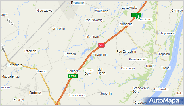 mapa Niewieścin, Niewieścin na mapie Targeo