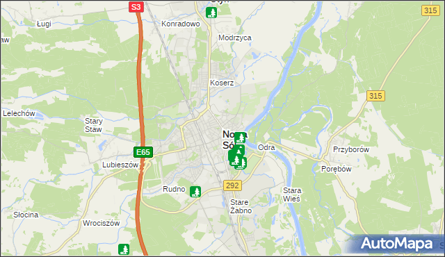 mapa Nowa Sól, Nowa Sól na mapie Targeo