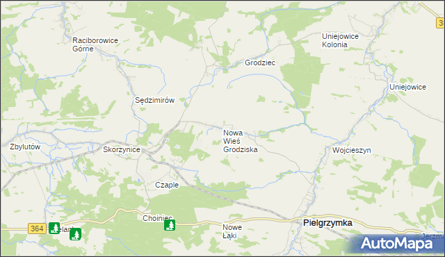 mapa Nowa Wieś Grodziska, Nowa Wieś Grodziska na mapie Targeo