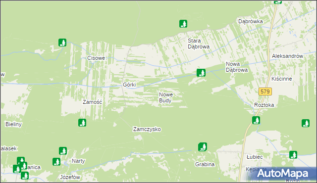 mapa Nowe Budy gmina Leoncin, Nowe Budy gmina Leoncin na mapie Targeo