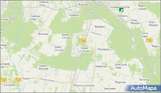 mapa Nowe Chrusty, Nowe Chrusty na mapie Targeo