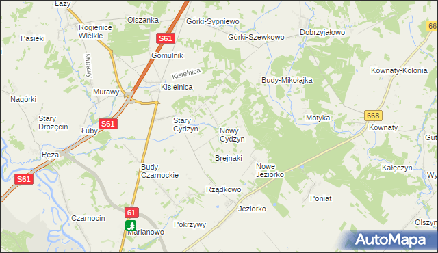 mapa Nowy Cydzyn, Nowy Cydzyn na mapie Targeo