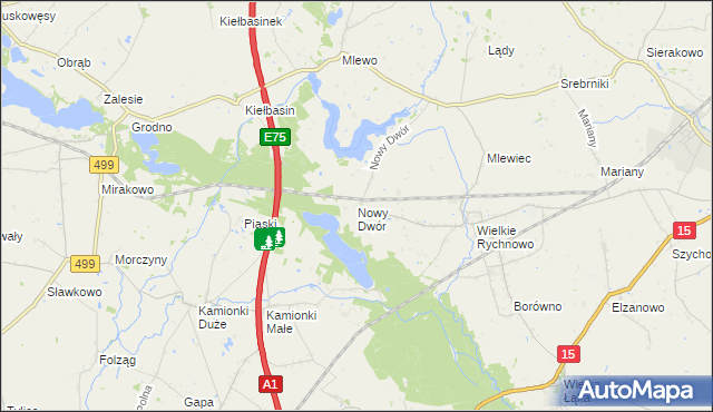 mapa Nowy Dwór gmina Kowalewo Pomorskie, Nowy Dwór gmina Kowalewo Pomorskie na mapie Targeo