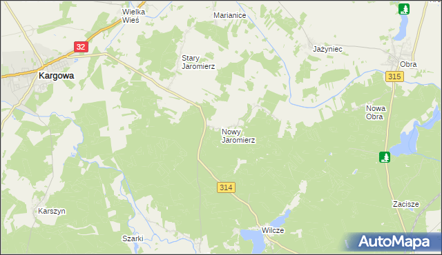 mapa Nowy Jaromierz, Nowy Jaromierz na mapie Targeo