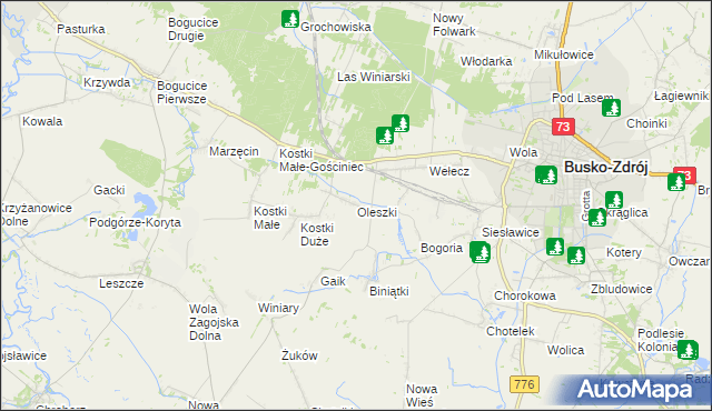 mapa Oleszki, Oleszki na mapie Targeo