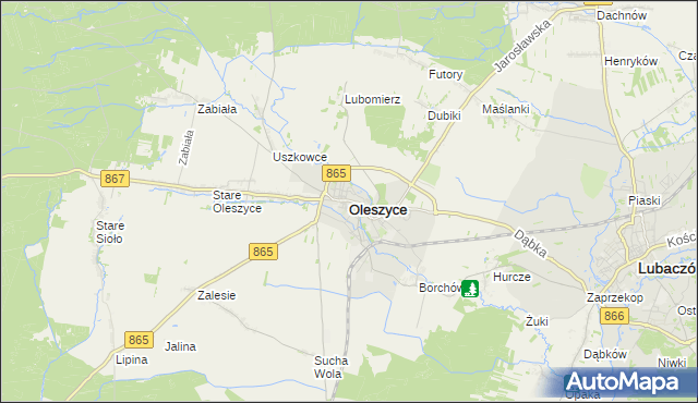 mapa Oleszyce, Oleszyce na mapie Targeo