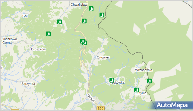 mapa Orłowiec, Orłowiec na mapie Targeo