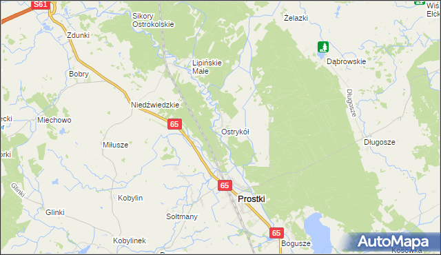 mapa Ostrykół, Ostrykół na mapie Targeo
