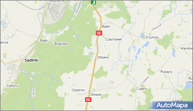 mapa Otłówko, Otłówko na mapie Targeo