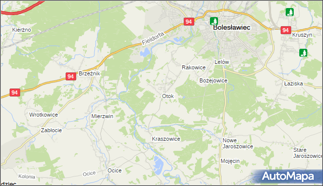 mapa Otok gmina Bolesławiec, Otok gmina Bolesławiec na mapie Targeo