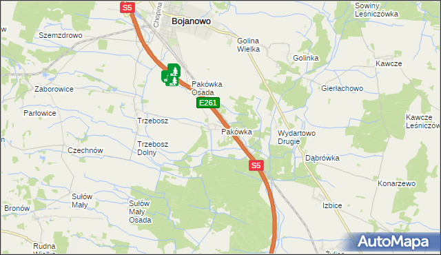 mapa Pakówka, Pakówka na mapie Targeo