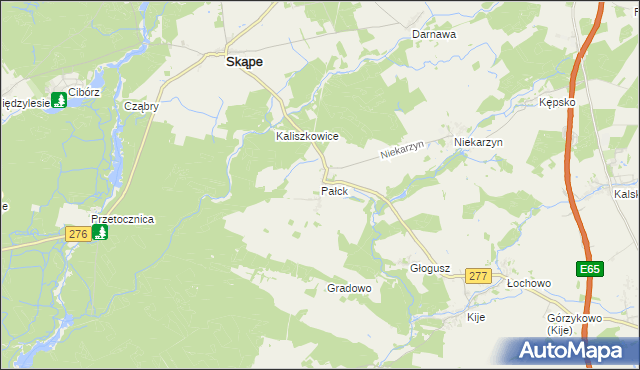 mapa Pałck, Pałck na mapie Targeo