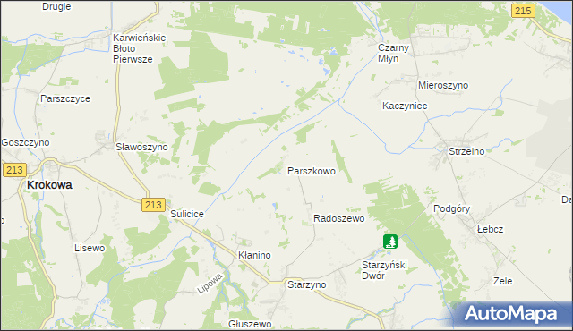 mapa Parszkowo, Parszkowo na mapie Targeo